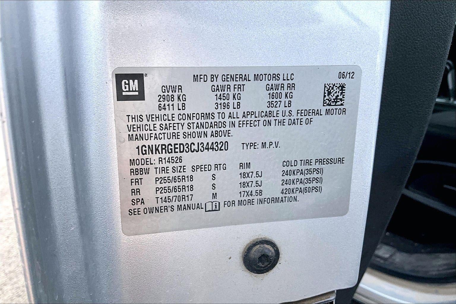 2012 Chevrolet Traverse LT w/1LT