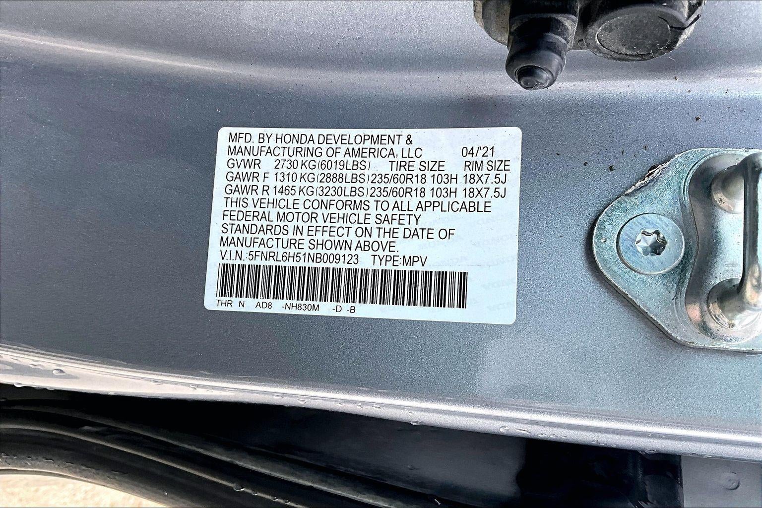 2022 Honda Odyssey EX