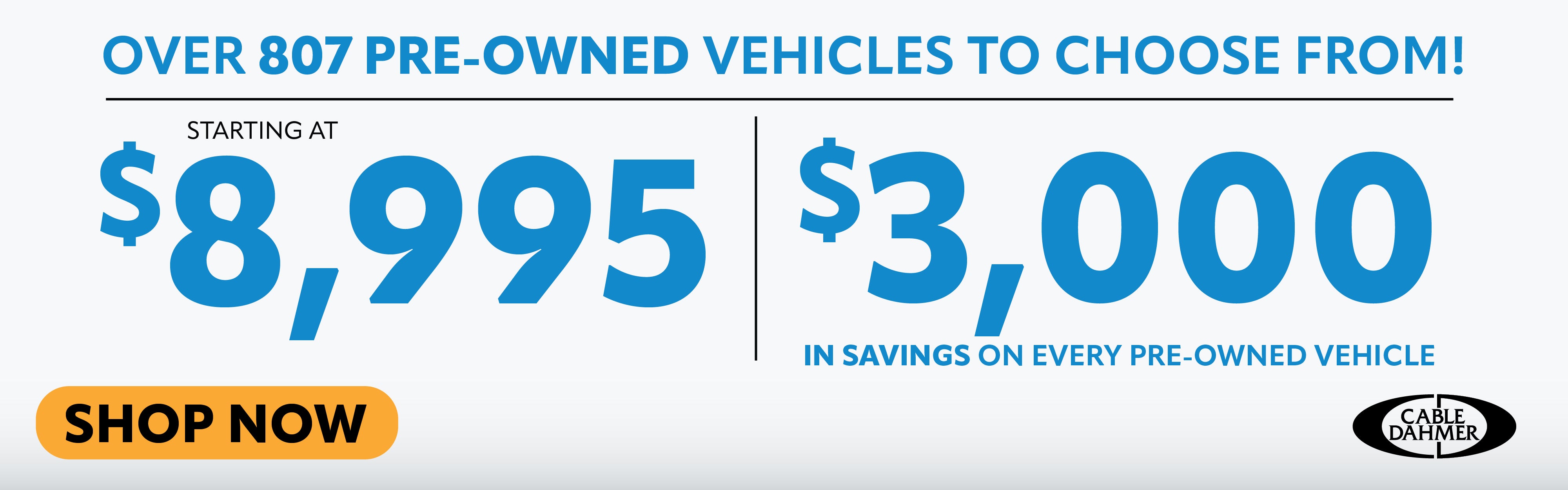 “Over 807 Pre-Owned Vehicles to Choose From!”  Great selecti